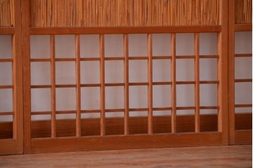 古民具・骨董　風情あるアンティーク簾戸(簀戸、葦戸)4枚セット(2)