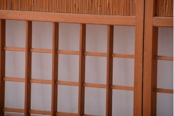 古民具・骨董　風情あるアンティーク簾戸(簀戸、葦戸)4枚セット(2)