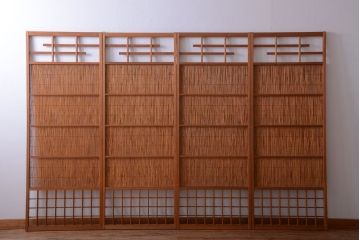 古民具・骨董　風情あるアンティーク簾戸(簀戸、葦戸)4枚セット(2)