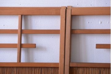 古民具・骨董　風情あるアンティーク簾戸(簀戸、葦戸)4枚セット(2)