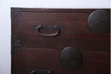 アンティーク家具　アンティーク　鉄脚付き時代箪笥ローボード