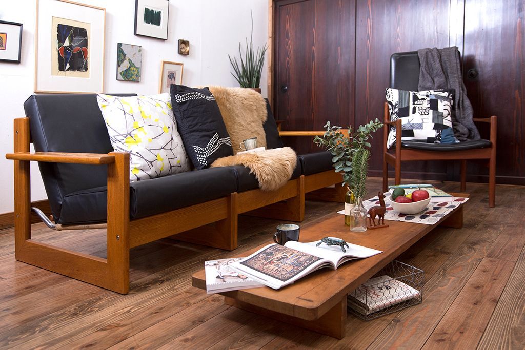 中古　富士ファニチア　3人掛けソファ