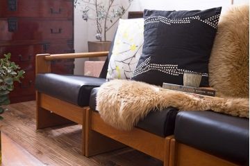 中古　富士ファニチア　3人掛けソファ