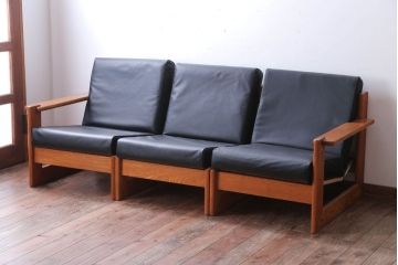 中古　富士ファニチア　3人掛けソファ