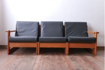 中古　富士ファニチア　3人掛けソファ