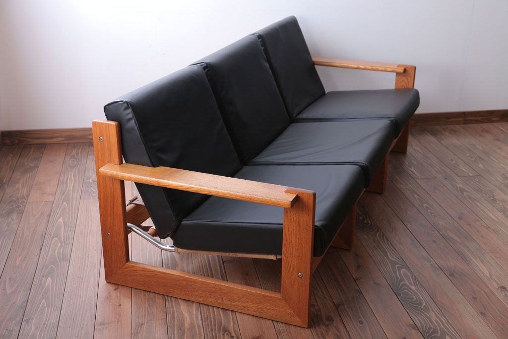 中古　富士ファニチア　3人掛けソファ