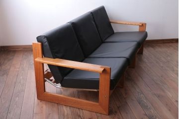 中古　富士ファニチア　3人掛けソファ