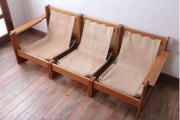 中古　富士ファニチア　3人掛けソファ