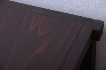 アンティーク家具　古民具・骨董　前面欅材!モールガラス入り引き戸収納棚