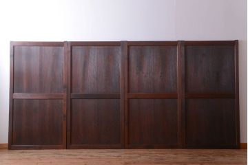 古民具・骨董　美品!古い木のアンティーク帯戸4枚セット