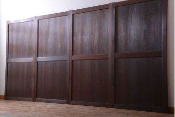 古民具・骨董　美品!古い木のアンティーク帯戸4枚セット