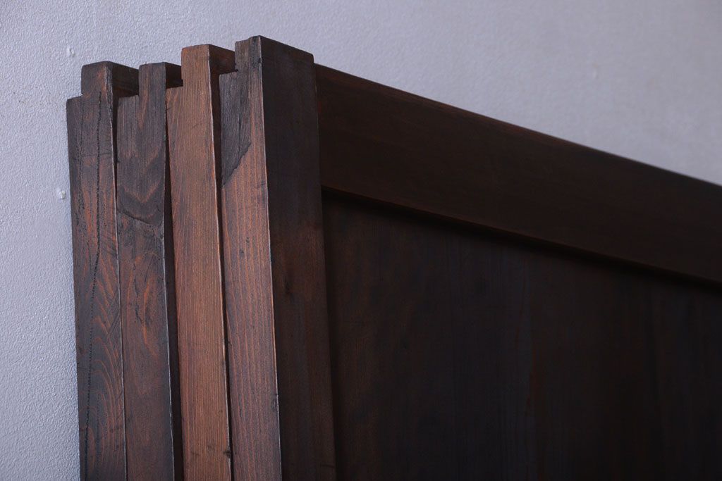 古民具・骨董　美品!古い木のアンティーク帯戸4枚セット