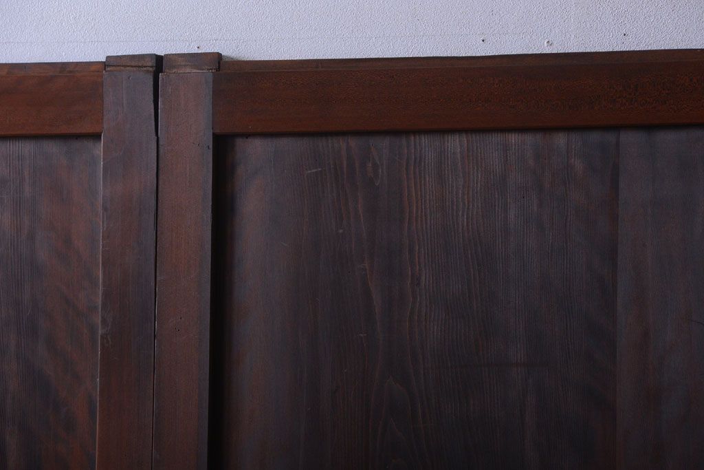 古民具・骨董　美品!古い木のアンティーク帯戸4枚セット