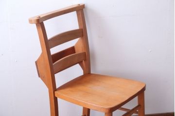 アンティーク家具　イギリスアンティーク　ビーチ材のチャーチチェア(チャペルチェア)(1)