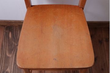 アンティーク家具　イギリスアンティーク　ビーチ材のチャーチチェア(チャペルチェア)(1)