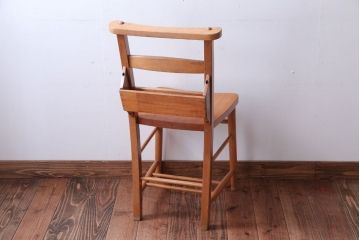 アンティーク家具　イギリスアンティーク　ビーチ材のチャーチチェア(チャペルチェア)(1)