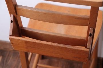 アンティーク家具　イギリスアンティーク　ビーチ材のチャーチチェア(チャペルチェア)(1)