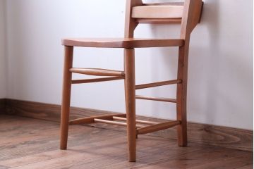 アンティーク家具　イギリスアンティーク　ビーチ材のチャーチチェア(チャペルチェア)(2)