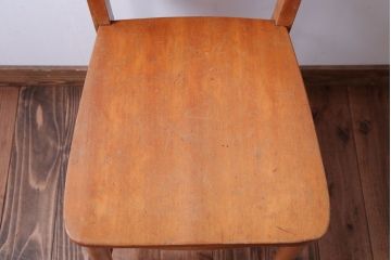 アンティーク家具　イギリスアンティーク　ビーチ材のチャーチチェア(チャペルチェア)(2)