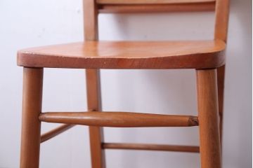 アンティーク家具　イギリスアンティーク　ビーチ材のチャーチチェア(チャペルチェア)(2)