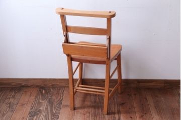 アンティーク家具　イギリスアンティーク　ビーチ材のチャーチチェア(チャペルチェア)(2)