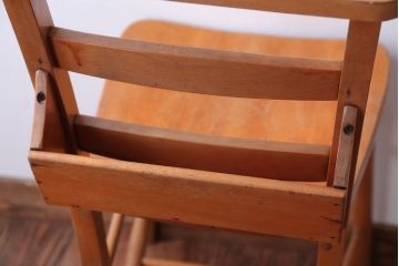 アンティーク家具　イギリスアンティーク　ビーチ材のチャーチチェア(チャペルチェア)(2)