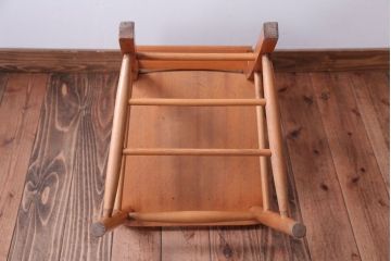 アンティーク家具　イギリスアンティーク　ビーチ材のチャーチチェア(チャペルチェア)(2)