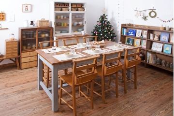 アンティーク家具　イギリスアンティーク　ビーチ材のカフェチェア(チャーチチェア)(2)