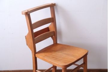 アンティーク家具　イギリスアンティーク　ビーチ材のカフェチェア(チャーチチェア)(2)