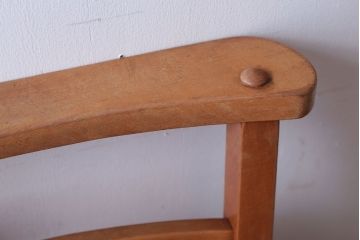 アンティーク家具　イギリスアンティーク　ビーチ材のカフェチェア(チャーチチェア)(2)