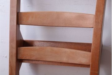 アンティーク家具　イギリスアンティーク　ビーチ材のカフェチェア(チャーチチェア)(2)