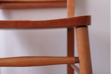 アンティーク家具　イギリスアンティーク　ビーチ材のカフェチェア(チャーチチェア)(2)