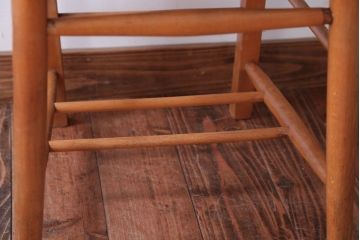 アンティーク家具　イギリスアンティーク　ビーチ材のカフェチェア(チャーチチェア)(2)
