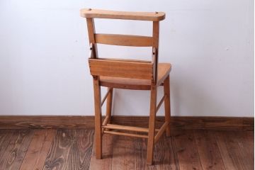 アンティーク家具　イギリスアンティーク　ビーチ材のカフェチェア(チャーチチェア)(2)