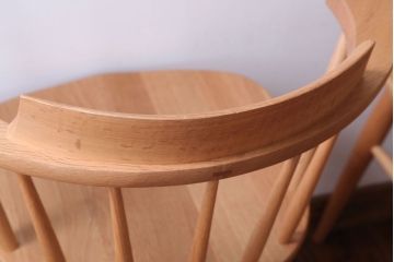 中古　柏木工　オーク材のクラウンチェア2脚セット(ウィンザーチェア、ウインザーチェア)