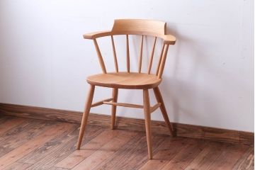 中古　柏木工　オーク材のクラウンチェア(ウィンザーチェア、ウインザーチェア)