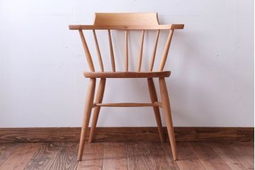 中古　柏木工　オーク材のクラウンチェア(ウィンザーチェア、ウインザーチェア)