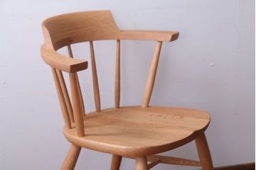 中古　柏木工　オーク材のクラウンチェア(ウィンザーチェア、ウインザーチェア)