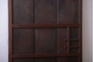 和製アンティーク　鏡板屋久杉材!色ガラス入り高級ドア