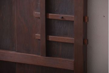 和製アンティーク　鏡板屋久杉材!色ガラス入り高級ドア