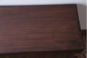 アンティーク家具　和製アンティーク　古い木製の鉄脚ローボード