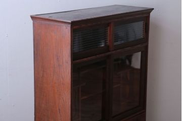 アンティーク家具　和製アンティーク　欅材と黒柿材!小振りな重ね茶箪笥