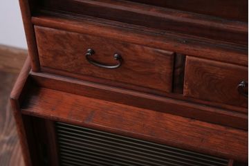 アンティーク家具　和製アンティーク　欅材と黒柿材!小振りな重ね茶箪笥