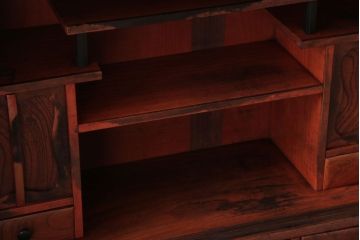 アンティーク家具　和製アンティーク　欅材と黒柿材!小振りな重ね茶箪笥