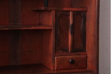 アンティーク家具　和製アンティーク　欅材と黒柿材!小振りな重ね茶箪笥