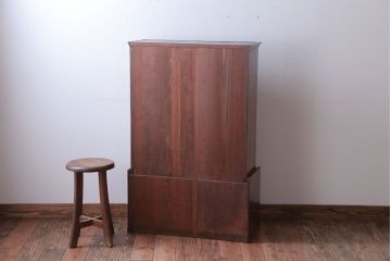 アンティーク家具　和製アンティーク　欅材と黒柿材!小振りな重ね茶箪笥