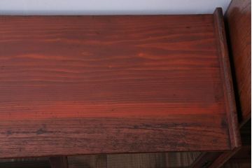 アンティーク家具　和製アンティーク　欅材と黒柿材!小振りな重ね茶箪笥