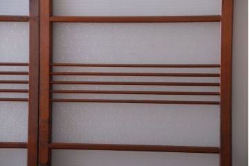 和製アンティーク　レトロガラスがかわいい引き戸2枚セット