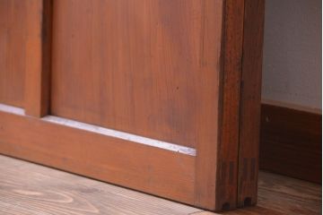 和製アンティーク　レトロガラスがかわいい引き戸2枚セット