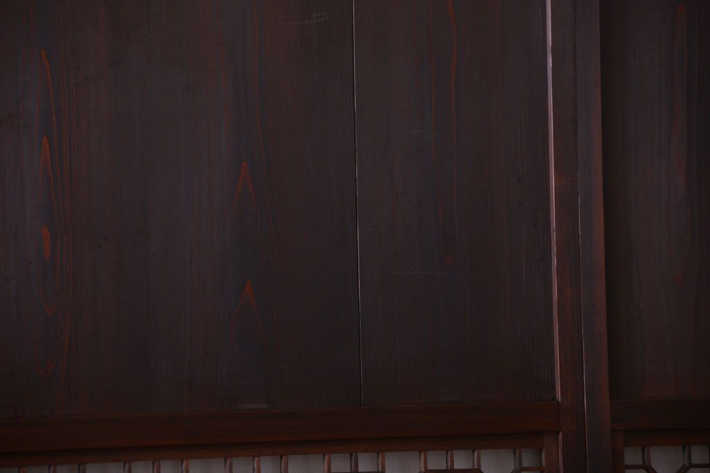 古民具・骨董　和のムード溢れる美しいアンティーク組子帯戸4枚セット